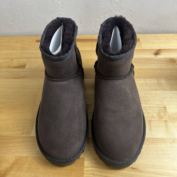 AUSLAND Classic Short Sheepskin Snow Boot Chocolate Brown Women's Size 5.5 NEW - Picture 3 of 10